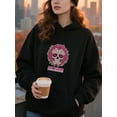 thumbnail image 4 of Playful Breast Cancer Awareness Hoodie for Men and Women, Unisex Pullover Hooded Sweatshirt, Comfortable Cotton Poly Blend, Support and Awareness Casual Outfit, 4 of 5