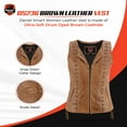thumbnail image 2 of Daniel Smart Women Leather Vest – Unique Brown Leather with laced up Sides Detailed Leather Vest with Multifunctional Pockets, 2 of 7