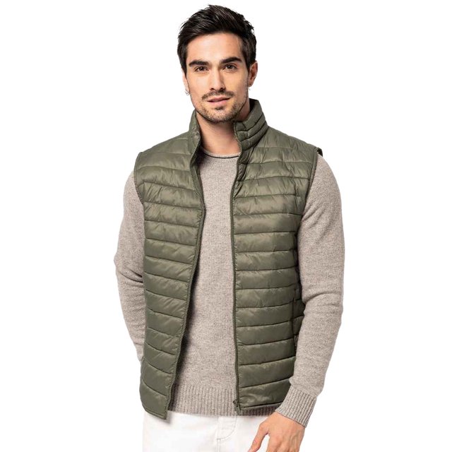 Native Spirit - Chaleco Forro Polar de Reciclado para Hombre (Caqui Orgánico) Native Spirit UTPC5260_organickhaki