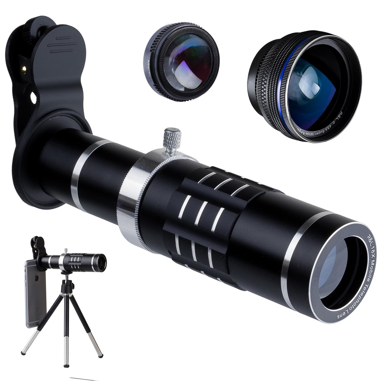 R&L Telephoto Lens for Smartphone Mobile Camera Kit with 18X