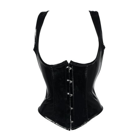 Black Lace Up Corset - LELINTA Sexy Corset Waist Training Cincher Shapewear Lace up Back Vest Underbust Corset Bustier Top Black S-2XL