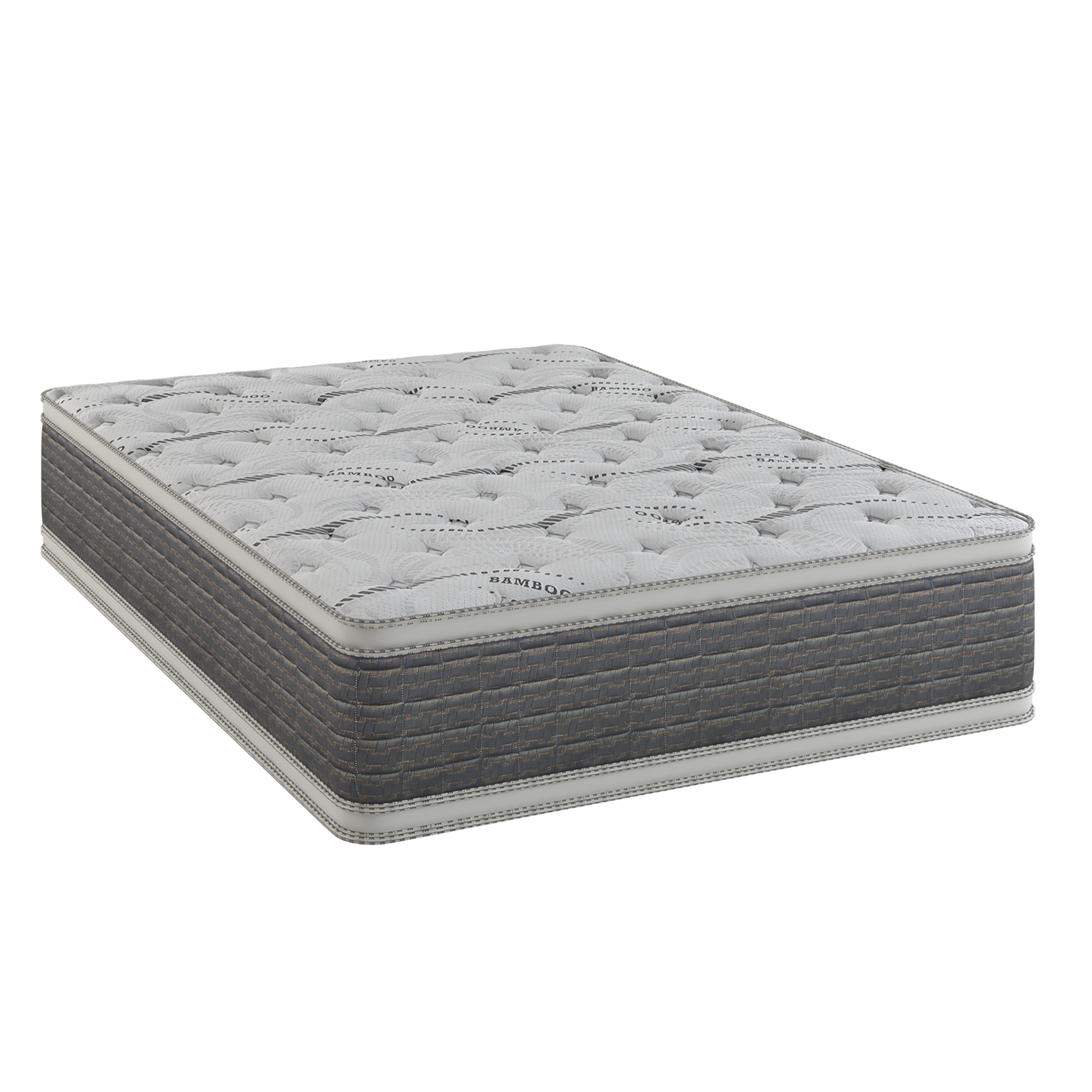 JERFIT 14.5" California King Hybrid Mattress, Bamboo Infused CoolTouch Cover, Pocketed Coils Foam for Edge Support, Temperature Regulating, Medium Firm, White Gray