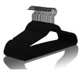 thumbnail image 1 of Perchas de terciopelo MIZGI Premium, totalmente negras (paquete de 50), resistentes, 1 of 8