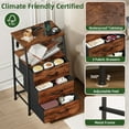 thumbnail image 6 of Eunos Small Nightstand with Charging Station and LED for Bedroom, 3 Drawer Dresser with Storage Shelfs, Wood Grain Print, 6 of 8
