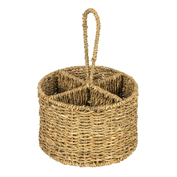 Bloomingville Round Seagrass Multi-Section Caddy, Natural