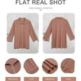 thumbnail image 4 of Aiyino Womens Tops Casual 3/4 Length Sleeve V Neck Shirts and Blouses Zipper Collar Women Polo Shirts, 4 of 10