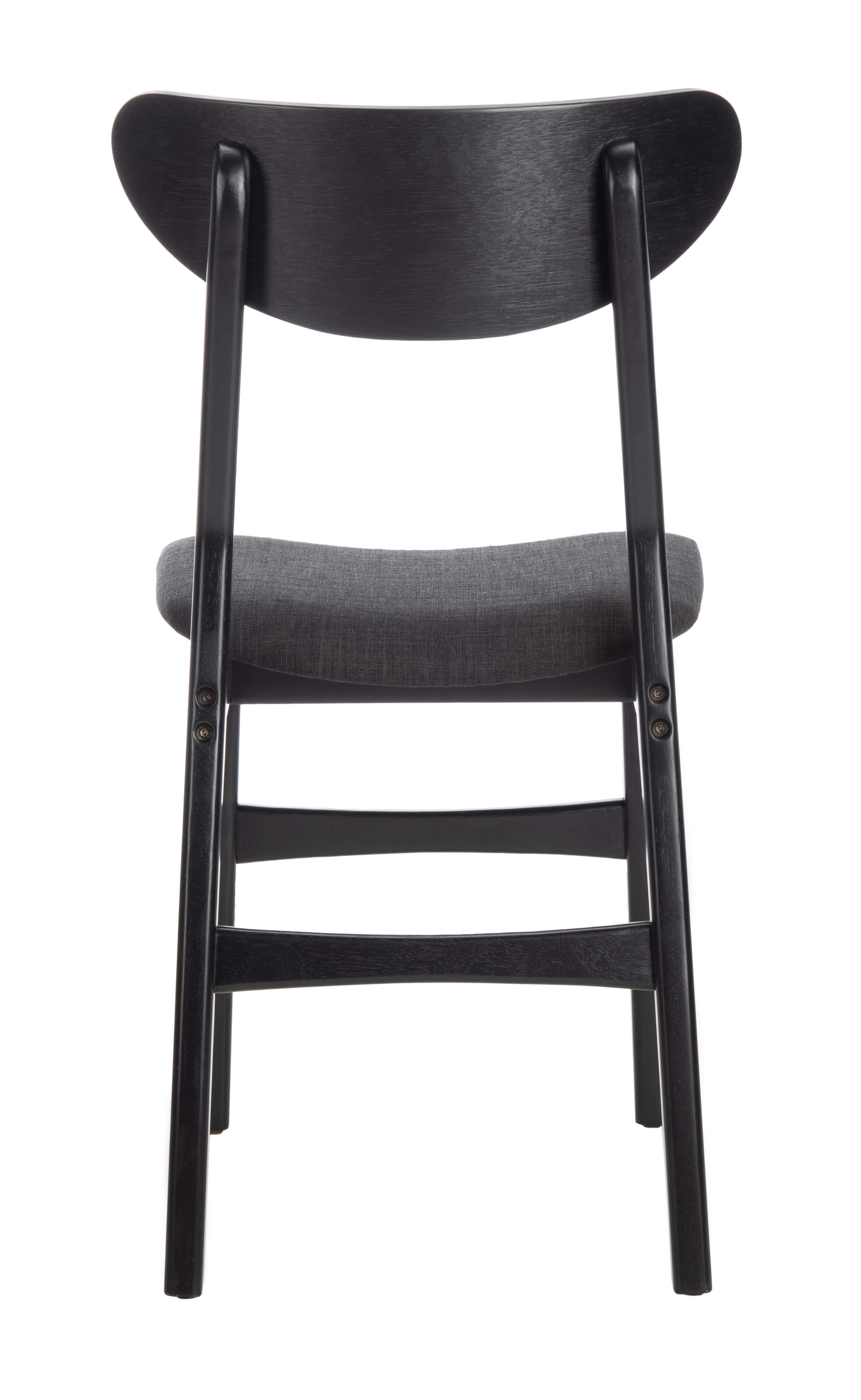 SAFAVIEH Lucca Retro Farmhouse Dining Chair, Black/Cushion, Set of 2