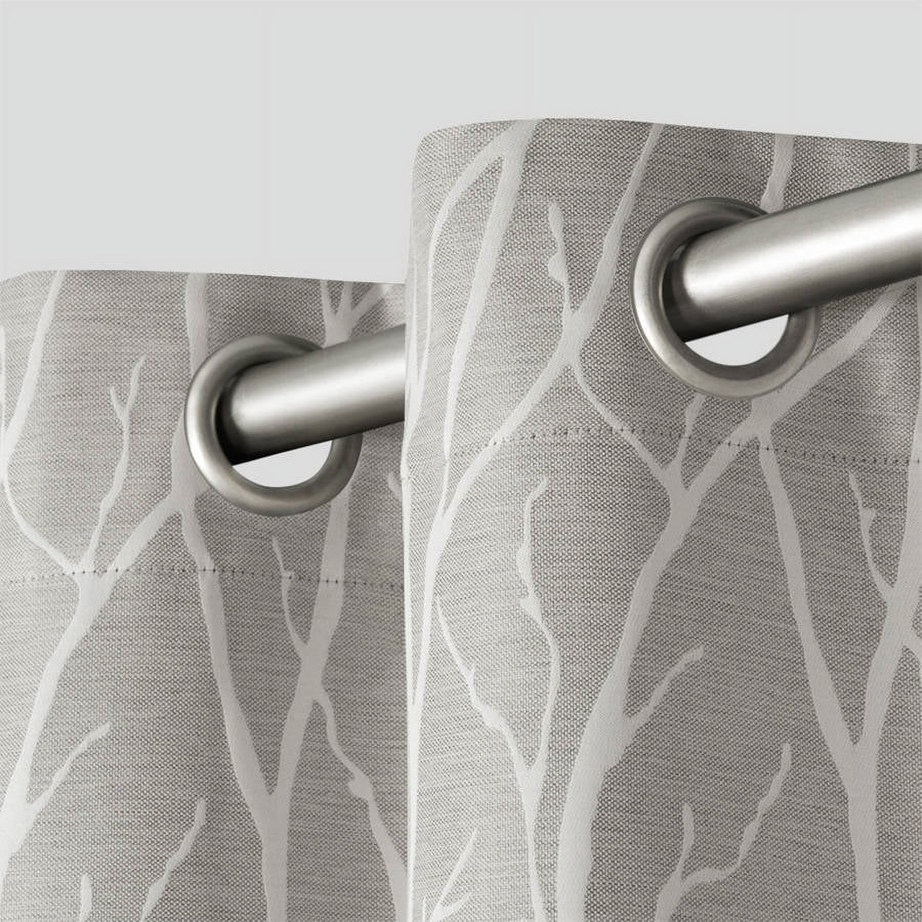 Exclusive Home Forest Hill Woven Room Darkening Blackout Grommet Top Curtain Panel Pair, 52"x84", Dove Grey