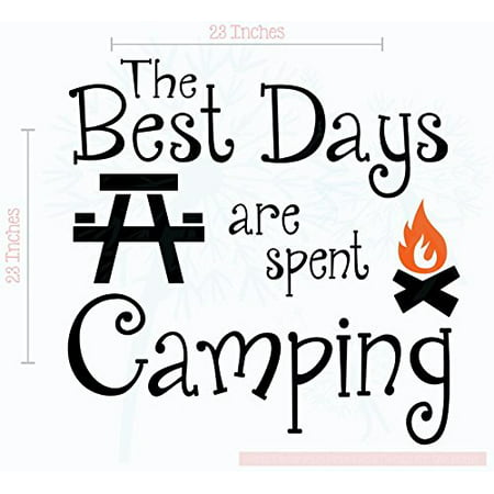 Best Days Spent Camping Family Wall Stickers Vinyl Lettering Quote Wall Decals Summer Art 23x23-Inch (Best Vinyl Wall Decals)