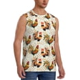 thumbnail image 2 of Easygdp Colorful Roosters Men's Breathable Tank Tops Sleeveless Sporty T Shirts for Basketball, Mountaineering, Bodybuilding -Large, 2 of 8