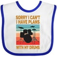 thumbnail image 3 of Inktastic Drummer Funny Retro Plans With My Drums Boys or Girls Baby Bib, 3 of 4