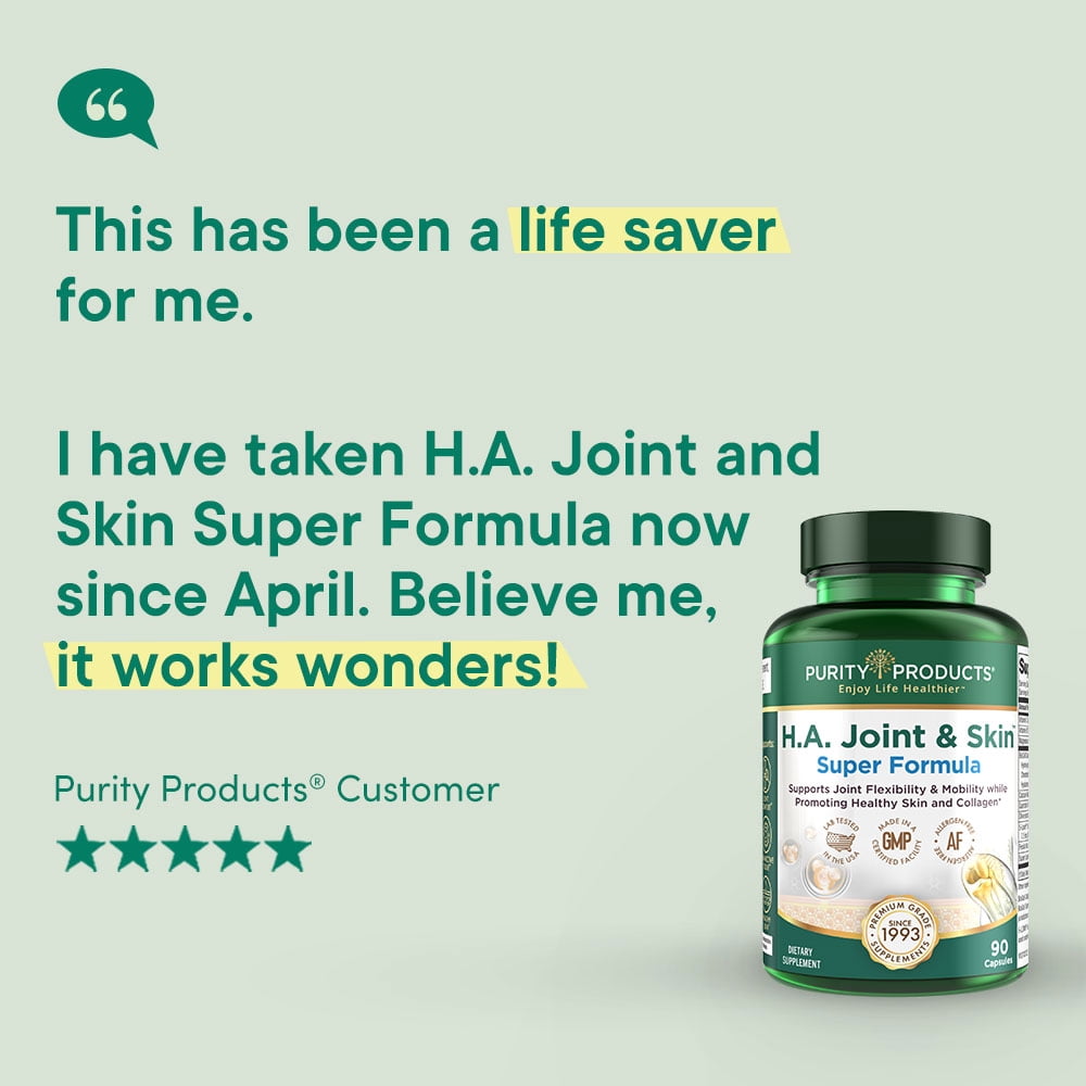 H.A. Joint and Skin Super Formula - Purity Products - BioCell Collagen w/ Hyaluronic Acid Supports Healthy Joint Flexibility, Healthy Synovial Fluid, and Joint Lubrication - 5-Loxin - 90 capsules