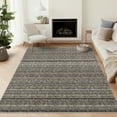 thumbnail image 4 of FairOnly Grey 8'x10'Modern Striped Machine Washable Non Slip Area Rug for Bedroom Ultra Thin&Soft Low Pile Indoor Rug for Living Room Kitchen Dinning Room, 4 of 7