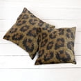 thumbnail image 6 of Ambesonne African Throw Pillow Cover 2 Pack, Leopard Motif Trippy, 20", Apricot Dark Brown, 6 of 7
