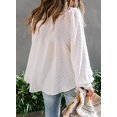 thumbnail image 3 of Blouses en Chiffon Col en V pour Femmes Manches Ballon Décontractées, 3 of 5