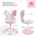 thumbnail image 3 of Adorable Butterfly Kids Desk Chair - Comfy Swivel Computer Chair for Girls Room, Fluffy Kids Office Chair for Reading & Vanity,Pink, 3 of 9