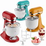 Ice Cream Attachment for KitchenAid Stand Mixer,Fits 4.5-5Qt Tilt-Head/6-7Qt Bowl-Lift Stand Mixers, 2-Quart Frozen Kitchenaid Ice Cream Maker Attachment