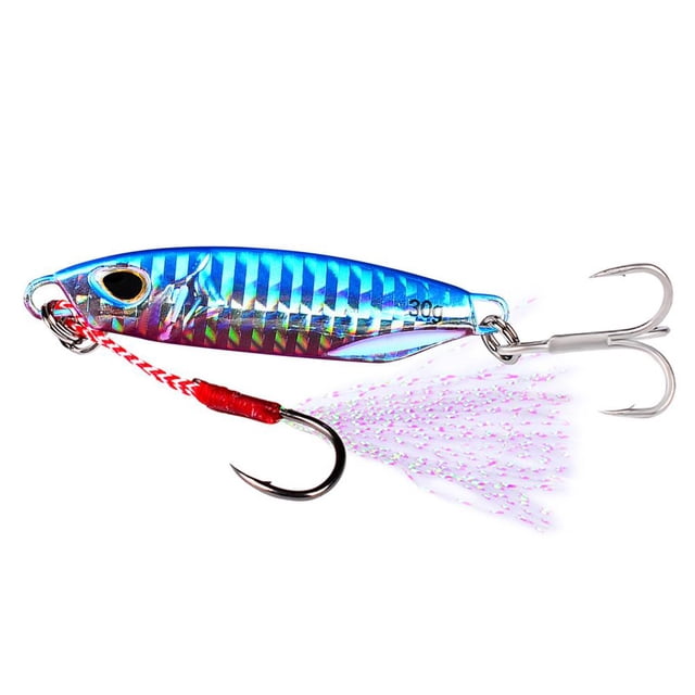 30g 65mm Señuelo de mar Lentejuelas metálicas Placa de hierro Señuelo de pesca de fundición larga (LF094C)