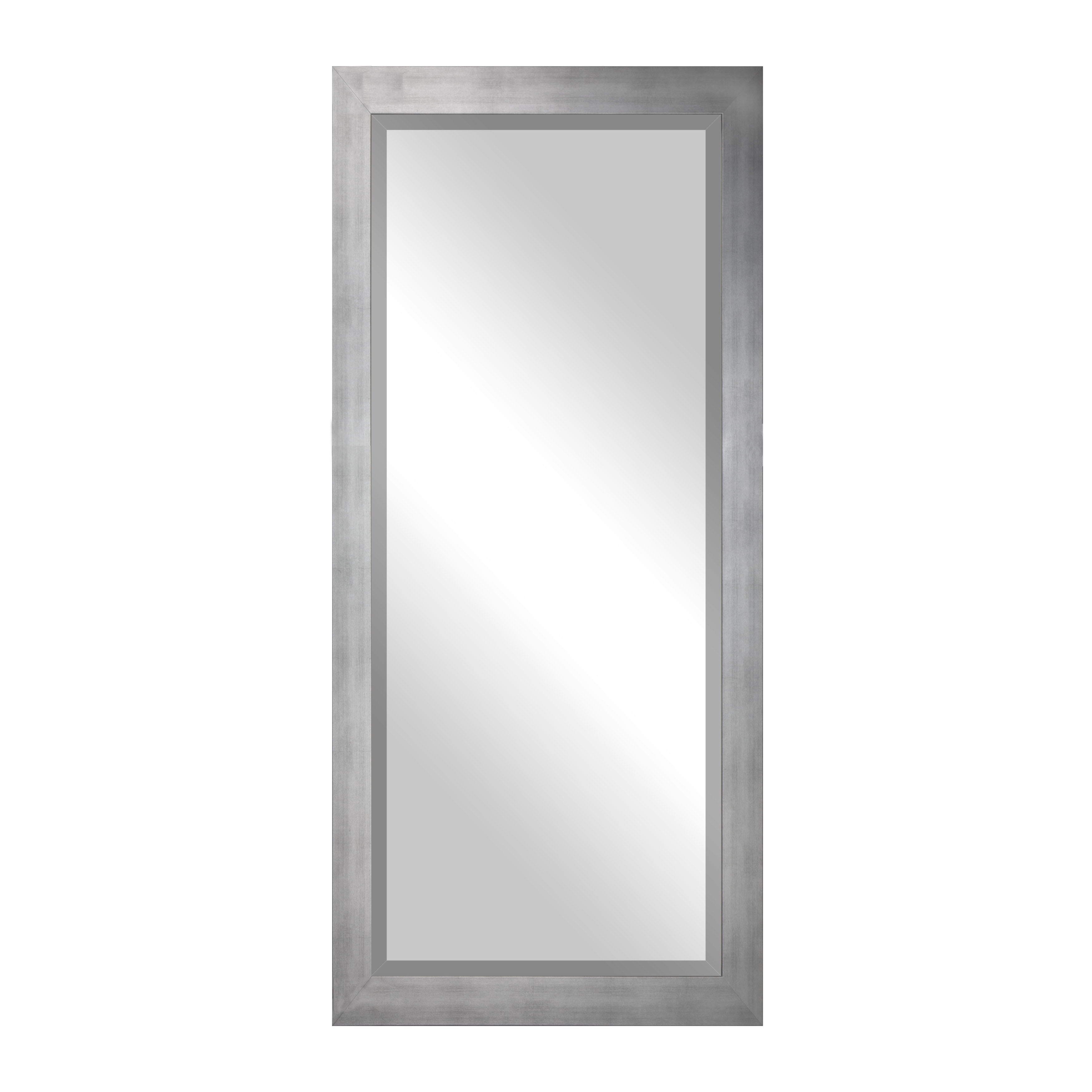 Rayne Beveled Full Length Wall Mirror 65.5"x32" Floor Mirror Matte Silver