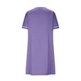 thumbnail image 6 of yoeyez Nurses Scrub Dress Uniforms Women's Solid Color Splicing Knee Length Dresses with Pocket Casual Short Sleeve V-Neck Holiday Workwear Purple,XXL, 6 of 7