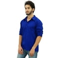 thumbnail image 5 of Atasi Men's Kurta Roll-Over Blue Shirt Collar Neck Ethnic Indian Clothing-XX-Large, 5 of 7