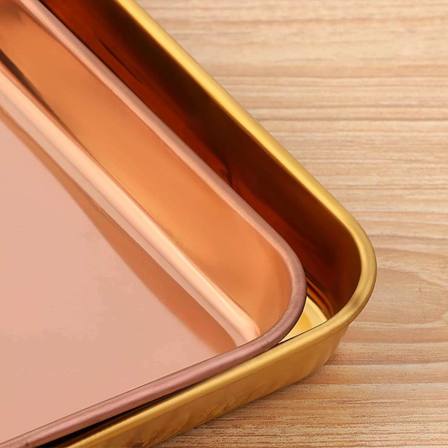 ABCISI Baking Tray, Stainless Steel Baking Cookie Sheet, Rectangle Rimmed Pan Baking, Non Toxic & Healthy, Mirror Finish & Rust Free, Easy Clean & Dishwasher Safe - Rainbow