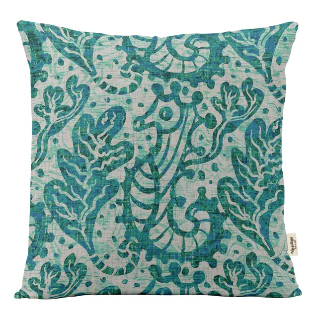 VargottamSquare Pillow Cover - Decorative Pillow Covers16x16 Inches,PrintedTeal BlueThemePillowcase, DecorativeSquareCushionCovers