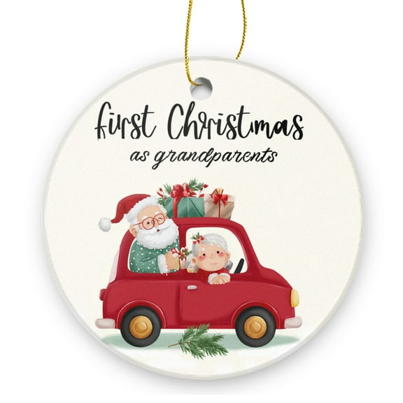 First Christmas As Grandparents - Christmas Ornament Xmas Keepsake Ceramic Ornaments Holiday Decorations for Tree Christmas Gift Ideas 2.95in