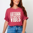 thumbnail image 2 of Autumn Vibes Block Distressed - Women's Garment Dyed Graphic T-Shirt, 2 of 15