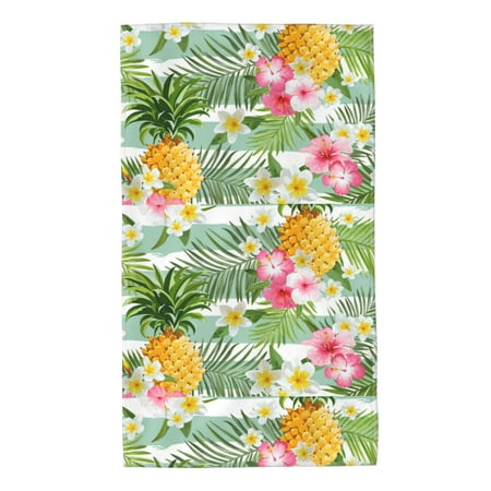 

Home Towels Pineapple And Tropical Plant Absorbent Hanging Hand Towel Small Bath Towel Decorative Kitchen Dish Guest Towel For Spa Gym Hote27.5x16in