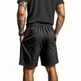 thumbnail image 5 of Hsovts Men's Linen Shorts Lightweight Cotton Breathable Casual Shorts for Men Summer Beach Vacation Yoga Black 3XL, 5 of 6