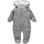 Baby Dove Plush Honeycomb Pram Suit - Grey Grey 3-6 Months