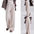 thumbnail image 2 of Cold Weather Maternity Pants Thermal Insulation Design Stretchy Waist Multi Functional Pocket Pregnancy Trousers mocha color XL, 2 of 4