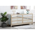 thumbnail image 3 of Elegant Decor Reflexion 72" Metal and MDF Mirrored Six-Drawer Dresser in Gold, 3 of 10
