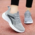 thumbnail image 6 of Women's Textured Sneakers,Breathable Running Shoes,Women's Slip Resistant Shoes,Stripe Design,Gray, 6 of 6