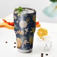 thumbnail image 3 of 30oz Fall Pumpkins and Leaves Pattern Tumblers Stainless Steel Tumbler with Lid and Straw,Vacuum Insulated Double Wall Travel Tumbler Cups Mug with Cleaning Brush for Coffee,Tea, 3 of 7