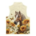 thumbnail image 5 of Uorisanigo Toddler Girls Boys Fleece Vest Puffy Sleeveless Zipper Up Jacket Fuzzy Western Horse Sunflower Waistcoat Warm Outwear Fall Fashion Outfits Clothes Puffer Vests Jackets, 5 of 7