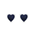 thumbnail image 3 of 1.5 Ct Heart Cut Studs Blue Sapphire 18K White Solid Solid Gold Everyday Dainty Earrings Screw Back, 3 of 7