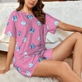 thumbnail image 6 of Kdxio French Bulldog Print Pajamas Sets for Women Short-Sleeved Pjs with Lounge Shorts Two Piece Sleepwear S-4XL, 6 of 8