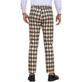 thumbnail image 3 of INSPIRE CHIC Argyle Pattern Pants for Men's Flat Front Retro Trousers Plaid Printed Pants 32 Khaki Brown, 3 of 6