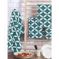 thumbnail image 2 of Abstract Geometric Kitchen Dish Towels for Drying Dishes Set of 3, Vintage Rhombus Circle Texture Green Waffle Weave Microfiber Hand Tea Bathroom Towels Quick Dry & Absorbent Towel 15.7x23.6, 2 of 7