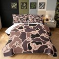thumbnail image 2 of Manfei Farmhouse Camo Twin Quilt Set, Vintage Ice Hockey Twin Coverlet Set, Burly Wood, 2-Piece, 1 Bedspread and 1 Pillowcase, 2 of 7