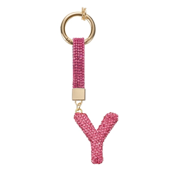 Uxcell Alphabet Y Letter Charm Rhinestone Alphabet Charm for Jewelry Making, Rose Red