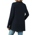 thumbnail image 4 of HUBERY Women Jacquard Open Front Long Sleeve Irregular Hem Light Weight Cardigan, 4 of 5