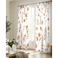 thumbnail image 5 of Brown Spring Floral Sheer Curtains 63 Inch Length 2 Panels Set for Living Room/Bedroom, Flowers Botanical Elegant Pastoral Kitchen Curtains Grommet Semi-Sheer Curtains Window Treatments 42"x63"x2, 5 of 7
