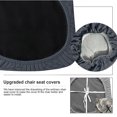 thumbnail image 2 of Lavish Cover Stretch Chair Seat Cover, Elastic Removable Dining Chair Cushion Slipcover, Dark Gray Jacquard Textured, 6 Pack, 2 of 7