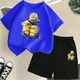 thumbnail image 3 of Conjunto de camiseta y pantalones cortos de dibujos animados de Minions Despicable Me para niños y adolescentes de verano de 2024, ropa para niños y niñas, camiseta de manga corta, traje de moda, 3 of 5