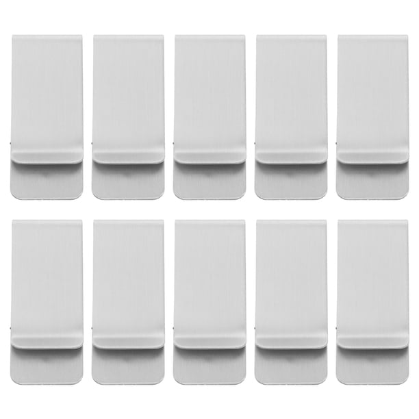 10 piezas Clips de dinero de acero inoxidable Clips de billetera minimalistas Abrazadera para porta tarjetas Titular de tarjetas de crédito Clip para billetes Cartera pequeña para mujeres y hombres
