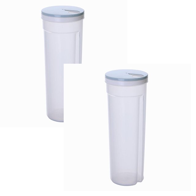 Oleegame 2PC Trashcans For Bedroom Airtight Food Storage Cereal Plastic Kitchen Pantry Storage Container Blue