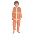 thumbnail image 2 of Orange Squares Pattern One Piece Pajamas Soft Jumpsuit Cozy Sleep and Play Romper Zipper and Pockets 7-8T, 2 of 8